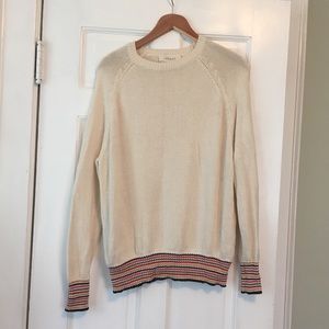 The Great Rainbow Stripe Hem Sweater